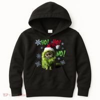 Ho Ho No Funny Bad Cat Christmas Kids Hoodie thumb 0