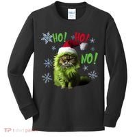 Ho Ho No Funny Bad Cat Christmas Kids Long Sleeve Shirt thumb 0