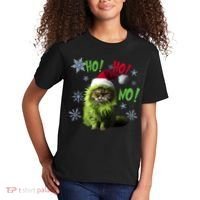 Ho Ho No Funny Bad Cat Christmas Kids T-Shirt thumb 2
