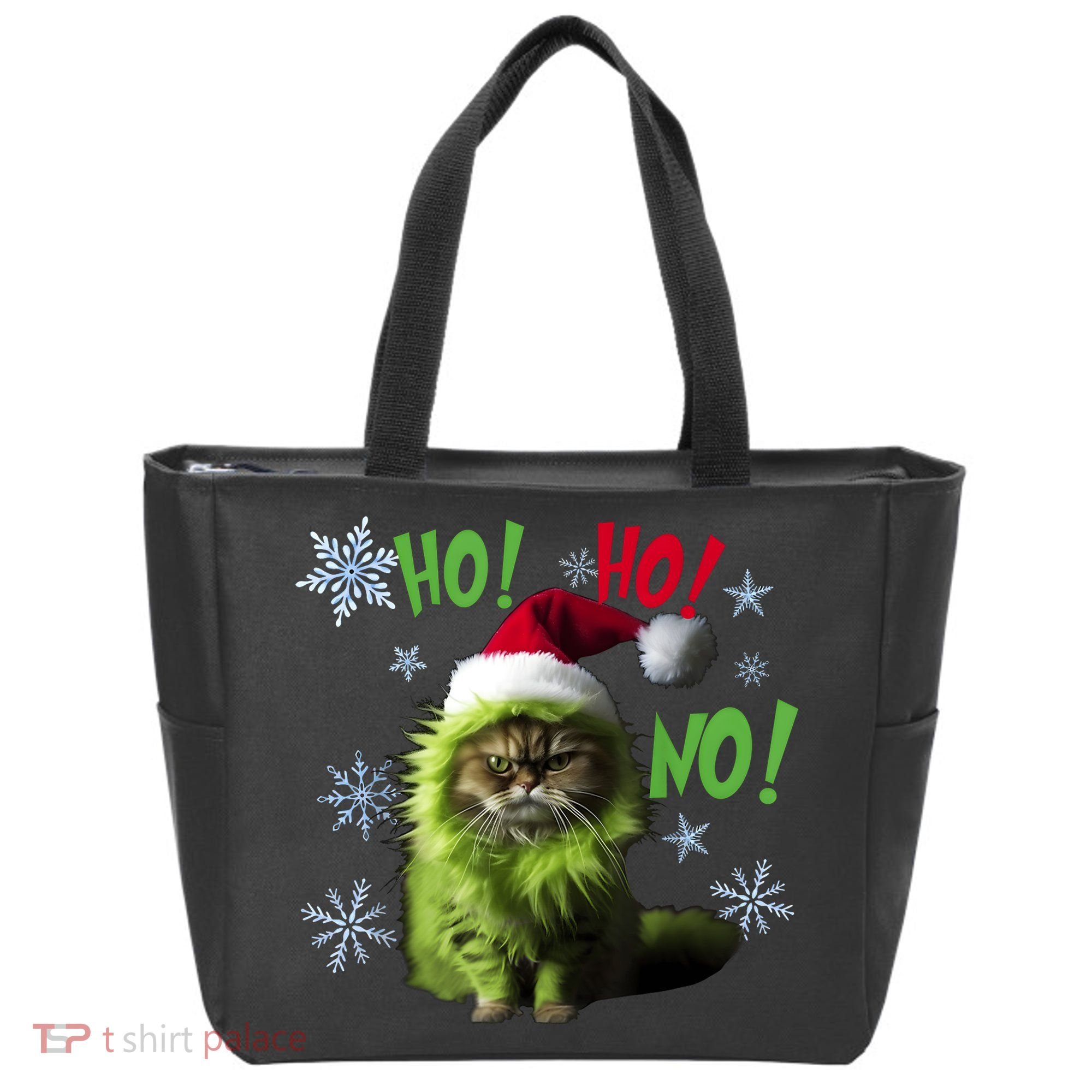 Ho Ho No Funny Bad Cat Christmas Tote Bag
