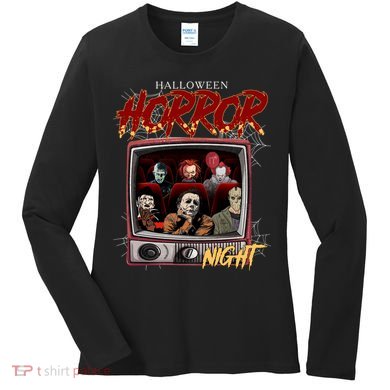 Halloween Horror Nights Movie Characters Halloween Scary Movies= Women's Long Sleeve Shirt