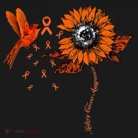 Hummingbird Holding Orange Ribbon Kidney Cancer Awareness Women's Hoodie thumb 2