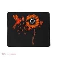 Hummingbird Holding Orange Ribbon Kidney Cancer Awareness Mousepad thumb 0