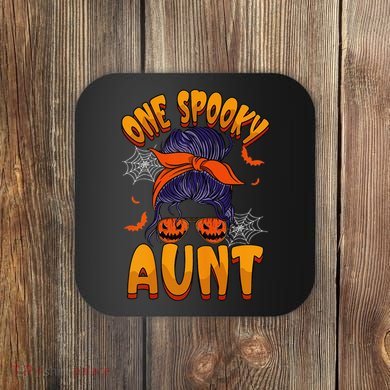 Happy Halloween One Spooky Aunt Coaster