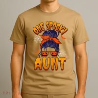 Happy Halloween One Spooky Aunt T-Shirt thumb 3