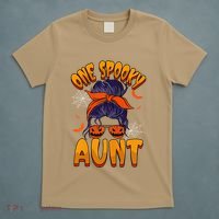 Happy Halloween One Spooky Aunt T-Shirt thumb 5