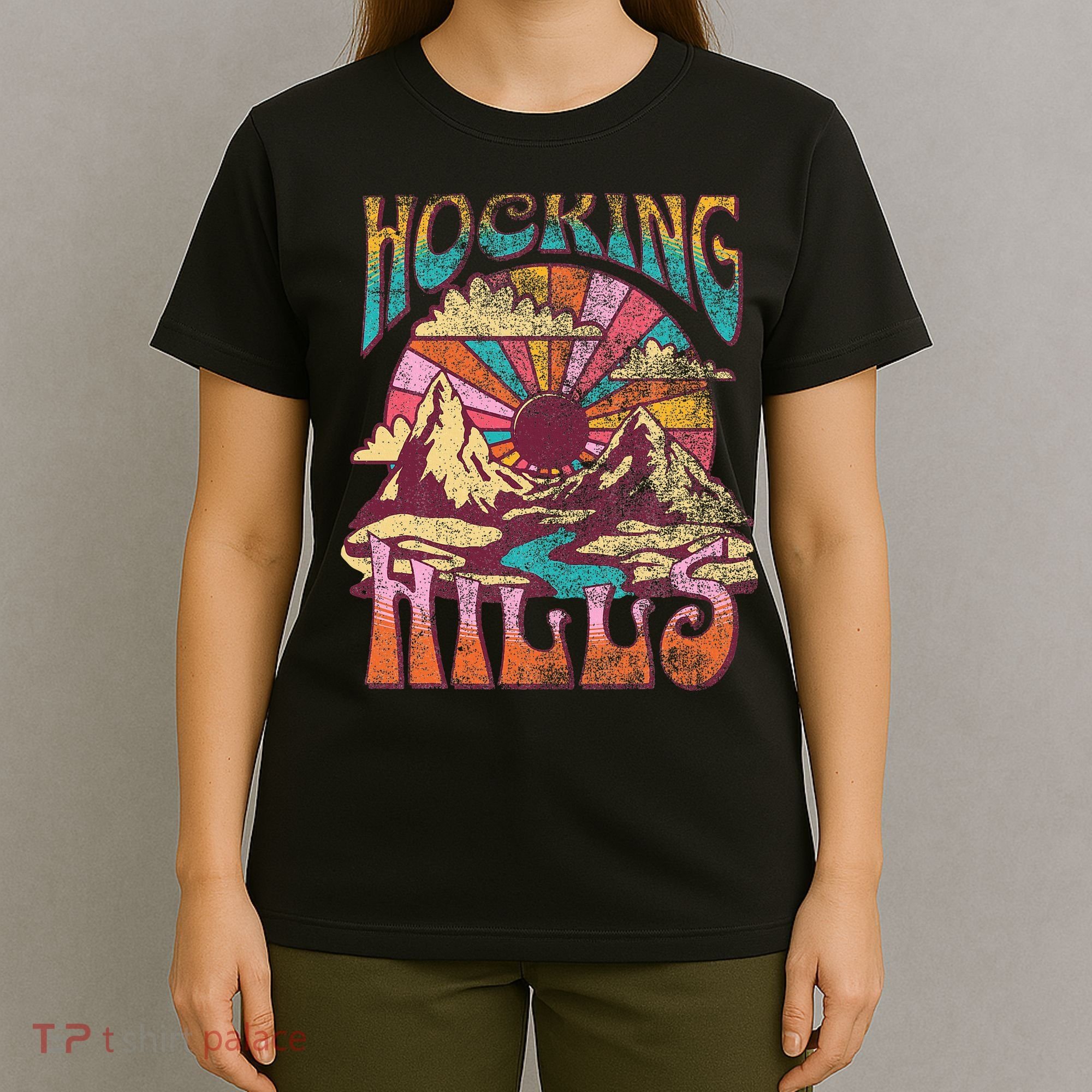Hocking Hills Ohio Nature Hiking Mountains Outdoors Vintage T-Shirt