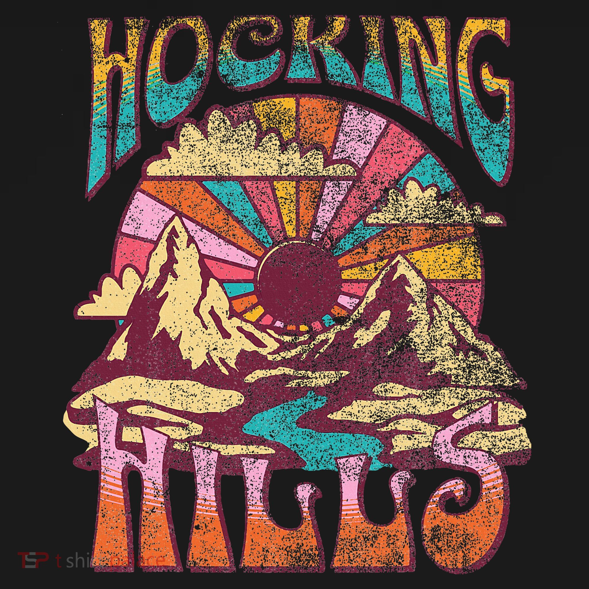 Hocking Hills Ohio Nature Hiking Mountains Outdoors Vintage T-Shirt