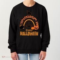 Happy Halloween Orange Patterned Rainbow Women's Sweatshirt thumb 0