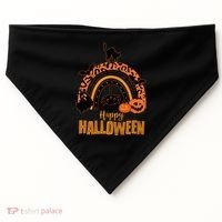 Happy Halloween Orange Patterned Rainbow USA-Made Doggie Bandana thumb 0