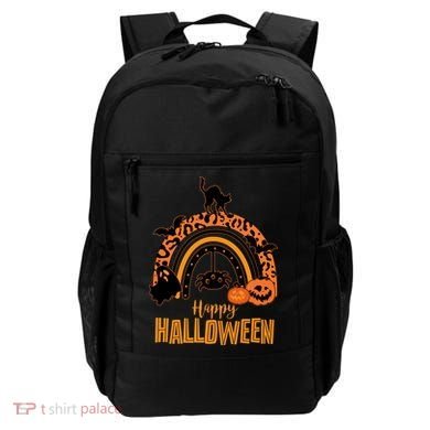 Happy Halloween Orange Patterned Rainbow Backpack