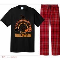 Happy Halloween Orange Patterned Rainbow Pajama Set thumb 0