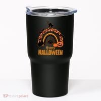Happy Halloween Orange Patterned Rainbow Tumbler thumb 0