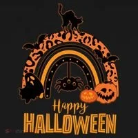 Happy Halloween Orange Patterned Rainbow Women's Tank Top thumb 5