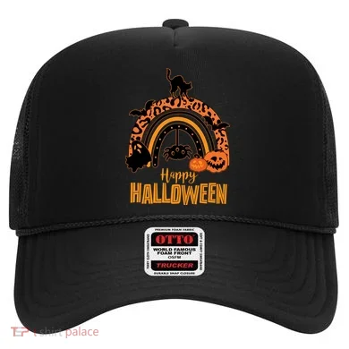 Happy Halloween Orange Patterned Rainbow Hat