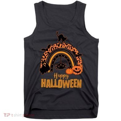Happy Halloween Orange Patterned Rainbow Tank Top