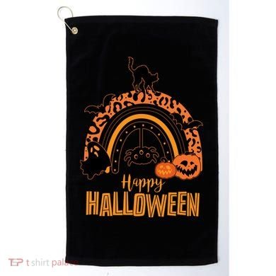 Happy Halloween Orange Patterned Rainbow Golf Towel
