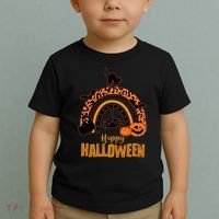 Happy Halloween Orange Patterned Rainbow Toddler T-Shirt thumb 2