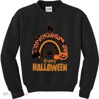 Happy Halloween Orange Patterned Rainbow Kids Sweatshirt thumb 0