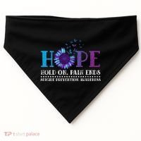 Hope Hold On Pain Ends Suicide Prevention Awareness Graphic Cool Gift USA-Made Doggie Bandana thumb 0
