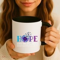Hope Hold On Pain Ends Suicide Prevention Awareness Graphic Cool Gift Coffee Mug thumb 3