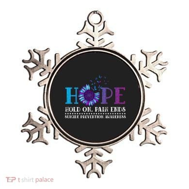 Hope Hold On Pain Ends Suicide Prevention Awareness Graphic Cool Gift Ornament