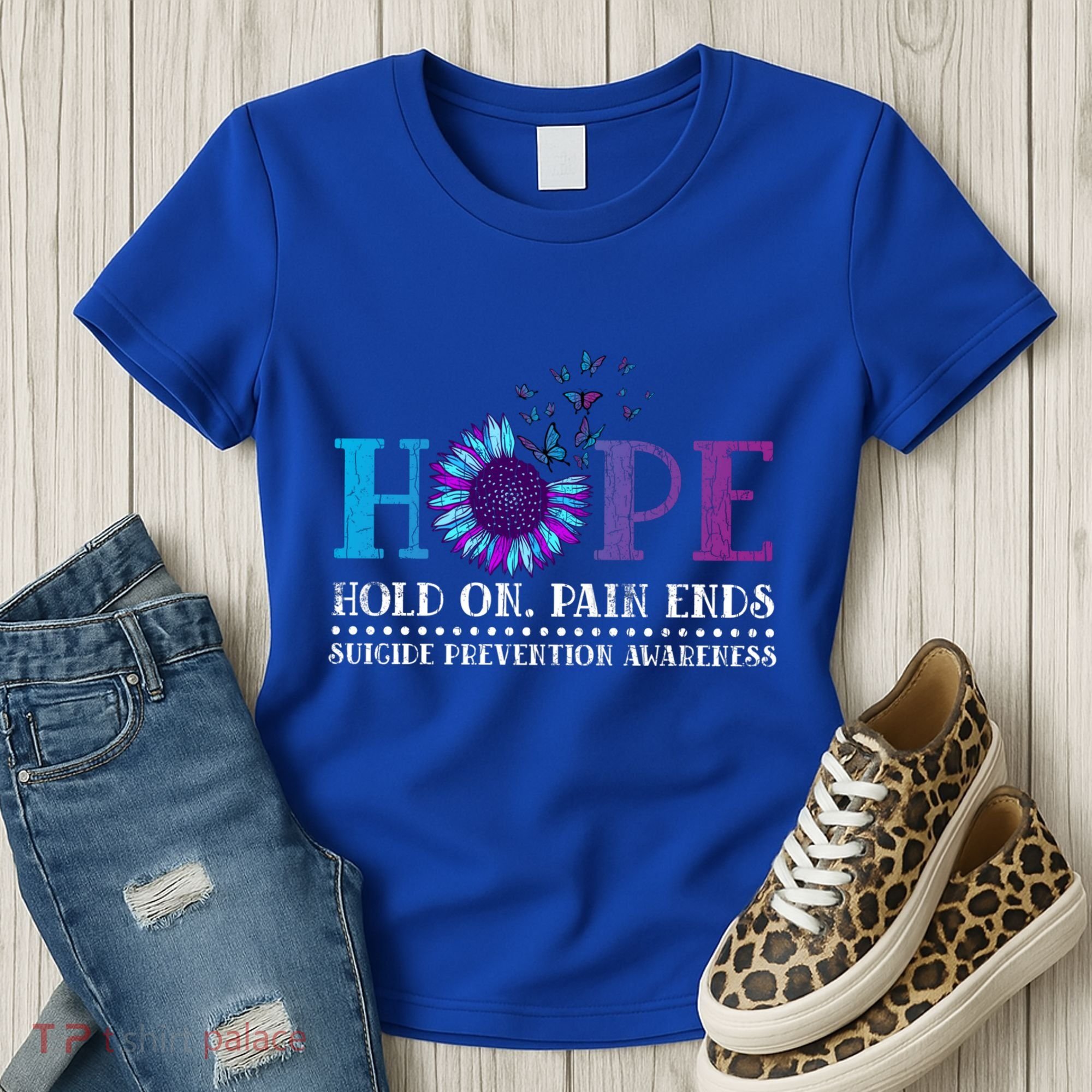 Hope Hold On Pain Ends Suicide Prevention Awareness Graphic Cool Gift Women's T-Shirt