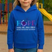 Hope Hold On Pain Ends Suicide Prevention Awareness Graphic Cool Gift Kids Hoodie thumb 3