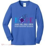 Hope Hold On Pain Ends Suicide Prevention Awareness Graphic Cool Gift Kids Long Sleeve Shirt thumb 0