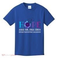 Hope Hold On Pain Ends Suicide Prevention Awareness Graphic Cool Gift Kids T-Shirt thumb 0