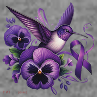 Hummingbird Holding Purple Ribbon Alzheimer Awareness Pansy Toddler Hoodie thumb 2