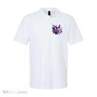 Hummingbird Holding Purple Ribbon Alzheimer Awareness Pansy Polo thumb 0