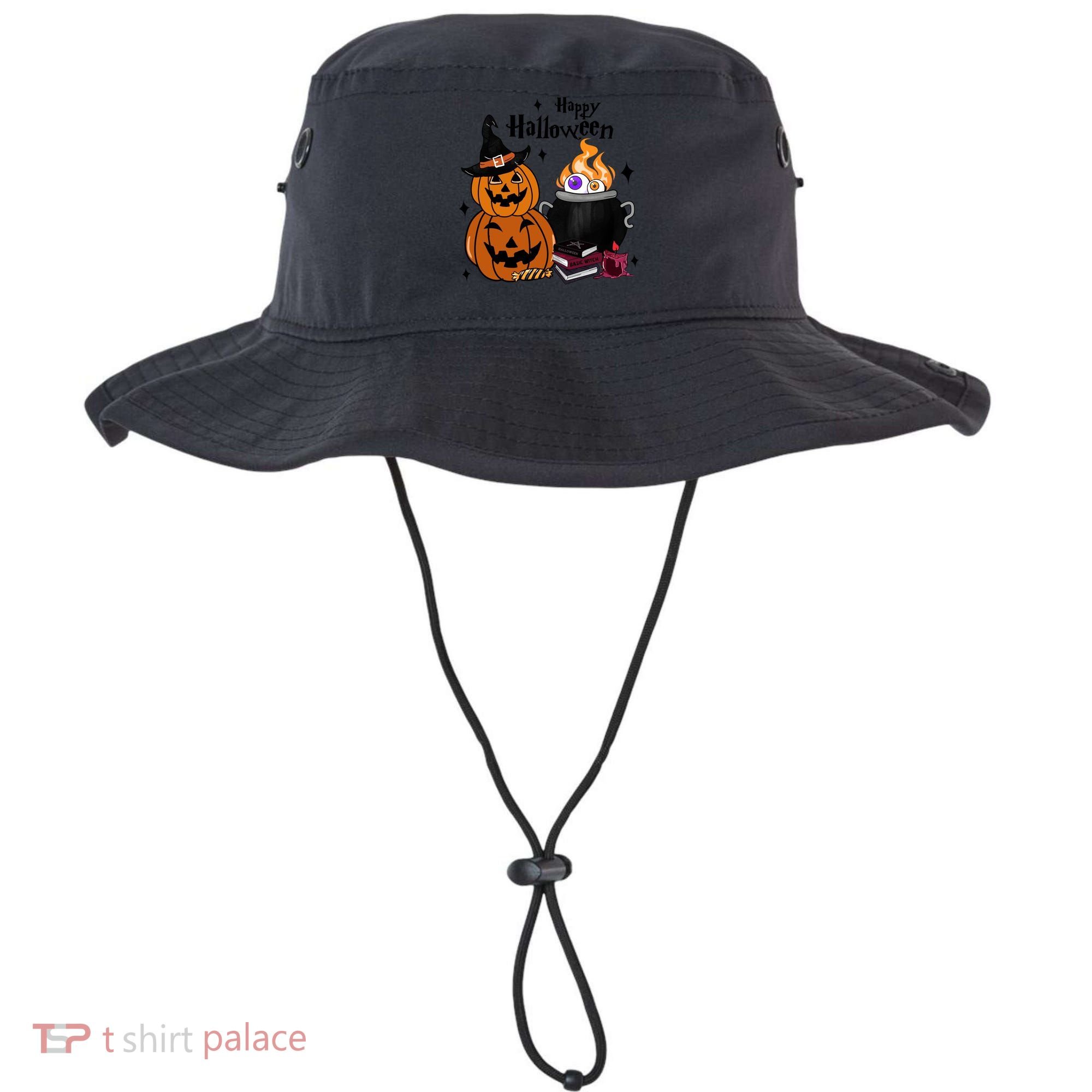 Happy Halloween Potluck Pumpkin Witch Spooky Graphic Plus Size Party Bucket Hat