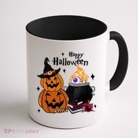 Happy Halloween Potluck Pumpkin Witch Spooky Graphic Plus Size Party Coffee Mug thumb 1