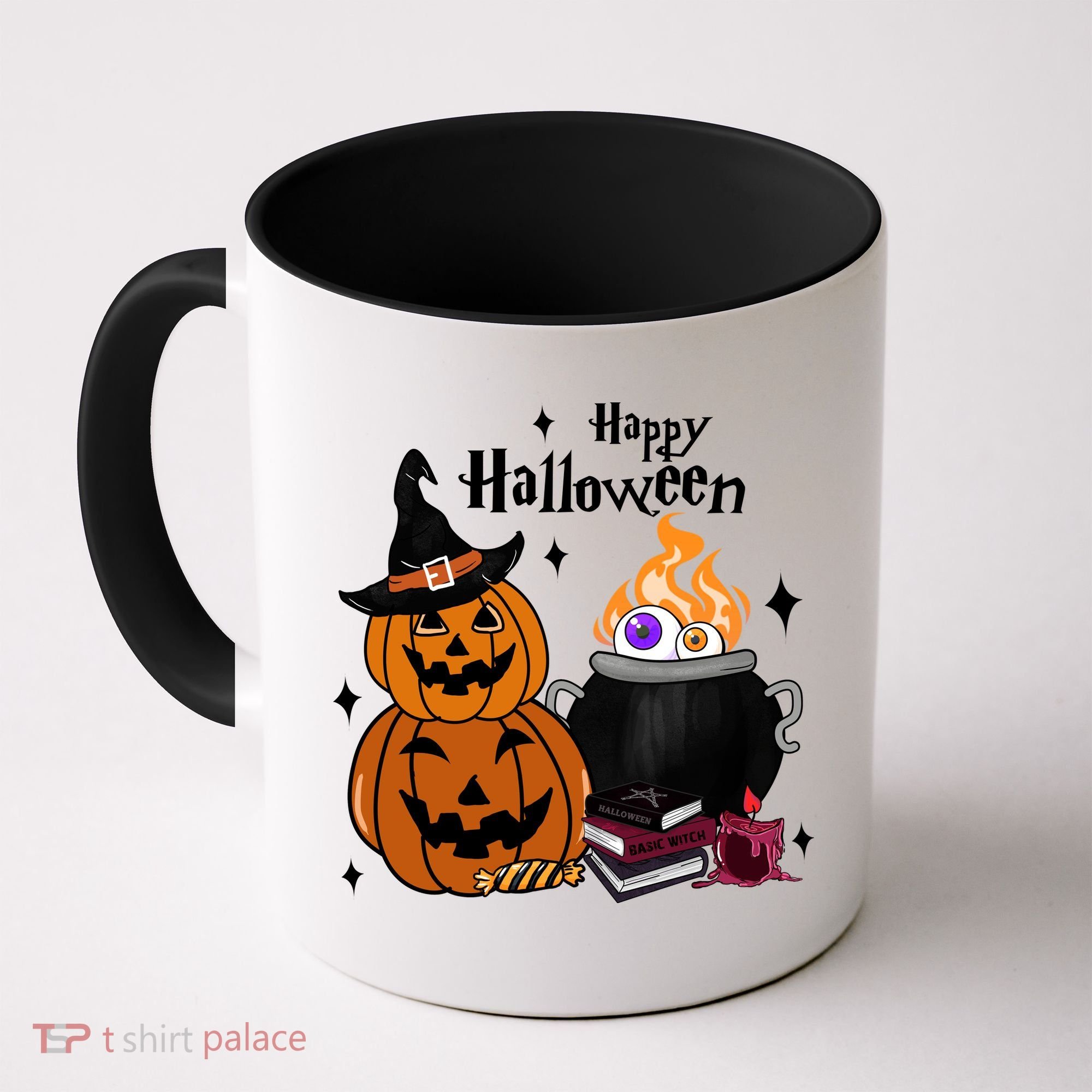 Happy Halloween Potluck Pumpkin Witch Spooky Graphic Plus Size Party Coffee Mug