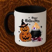 Happy Halloween Potluck Pumpkin Witch Spooky Graphic Plus Size Party Coffee Mug thumb 2