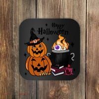 Happy Halloween Potluck Pumpkin Witch Spooky Graphic Plus Size Party Coaster thumb 0