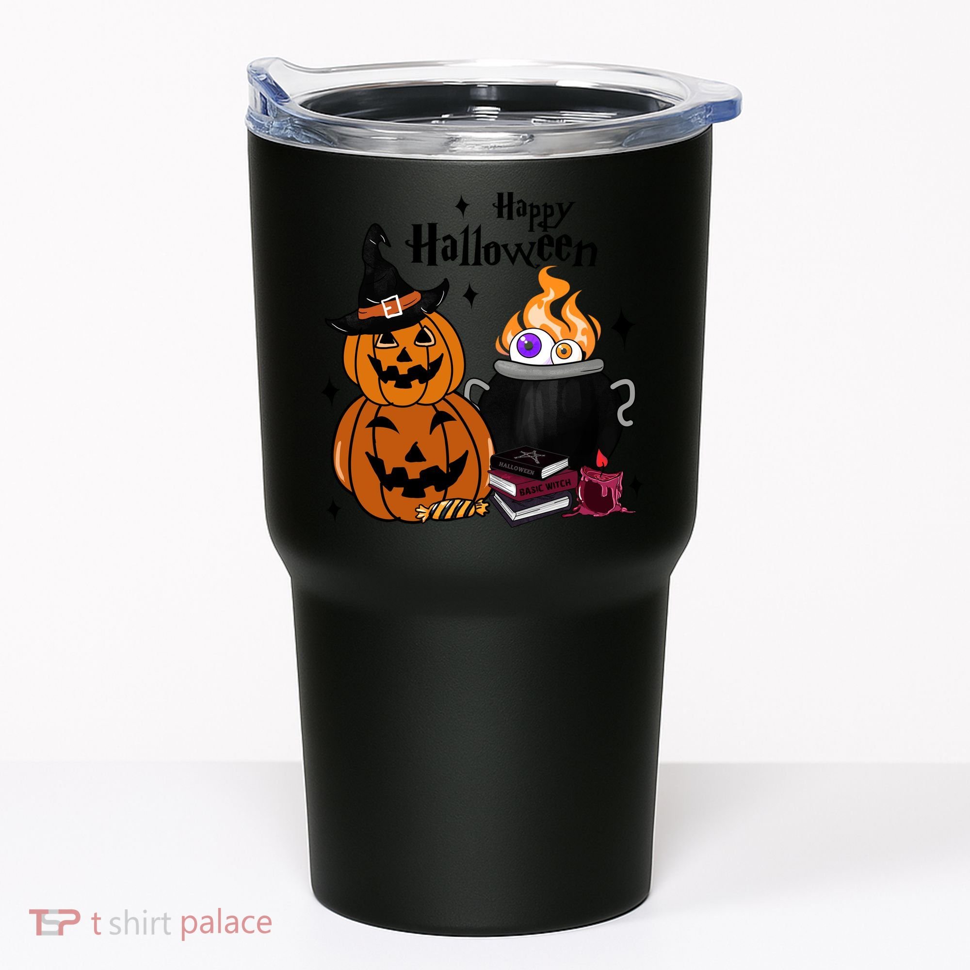 Happy Halloween Potluck Pumpkin Witch Spooky Graphic Plus Size Party Tumbler