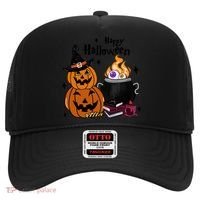 Happy Halloween Potluck Pumpkin Witch Spooky Graphic Plus Size Party Hat thumb 0