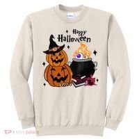 Happy Halloween Potluck Pumpkin Witch Spooky Graphic Plus Size Party Sweatshirt thumb 0