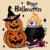 Happy Halloween Potluck Pumpkin Witch Spooky Graphic Plus Size Party Sweatshirt thumb 2