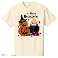 Happy Halloween Potluck Pumpkin Witch Spooky Graphic Plus Size Party T-Shirt thumb 0