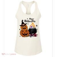 Happy Halloween Potluck Pumpkin Witch Spooky Graphic Plus Size Party Women's Tank Top thumb 0