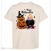 Happy Halloween Potluck Pumpkin Witch Spooky Graphic Plus Size Party Toddler T-Shirt thumb 0