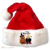 Happy Halloween Potluck Pumpkin Witch Spooky Graphic Plus Size Party Santa Hat thumb 0