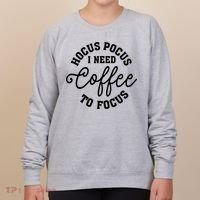Halloween Hocus Pocus I Need Coffee To Focus Women's Sweatshirt thumb 0