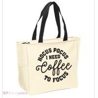 Halloween Hocus Pocus I Need Coffee To Focus Tote Bag thumb 2