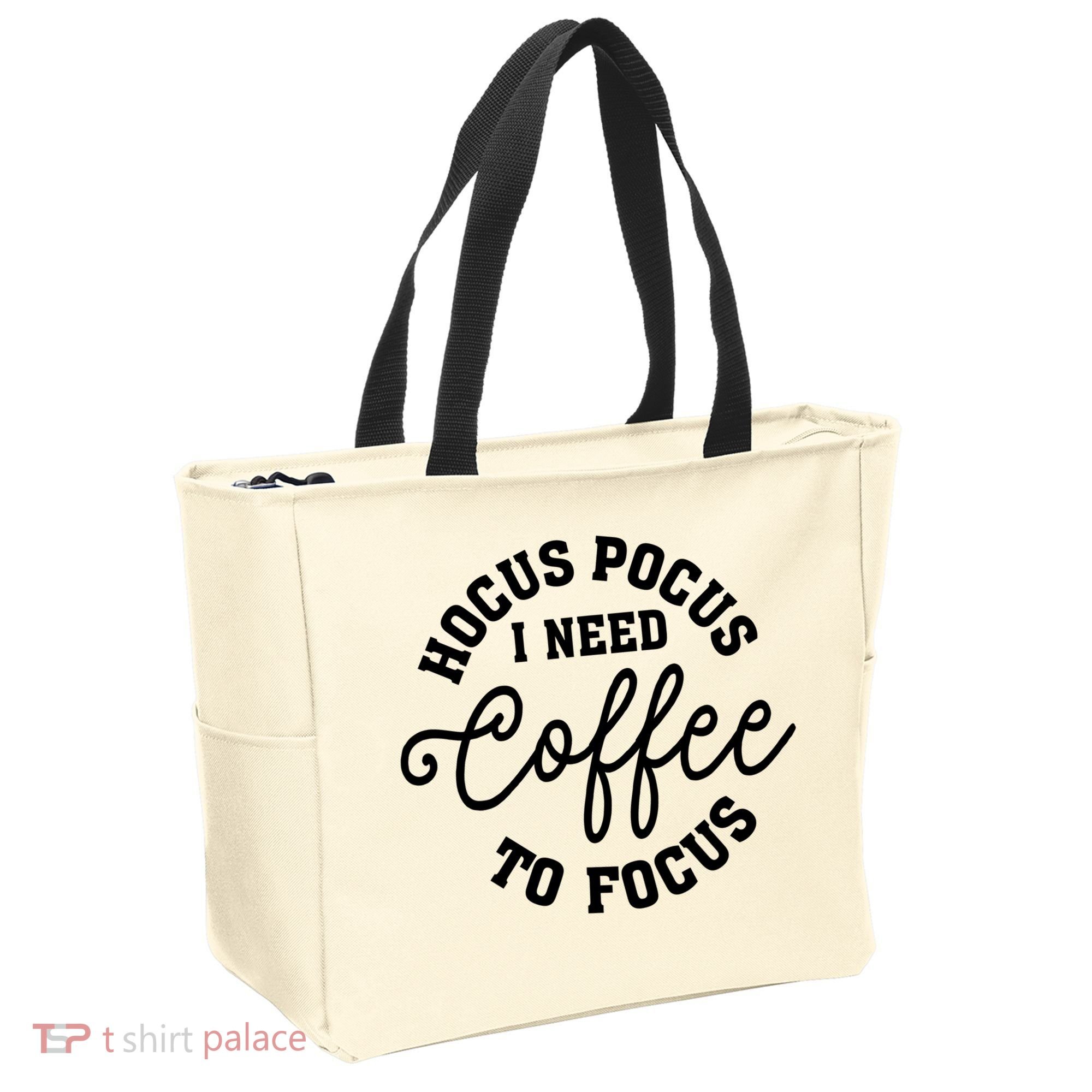 Halloween Hocus Pocus I Need Coffee To Focus Tote Bag
