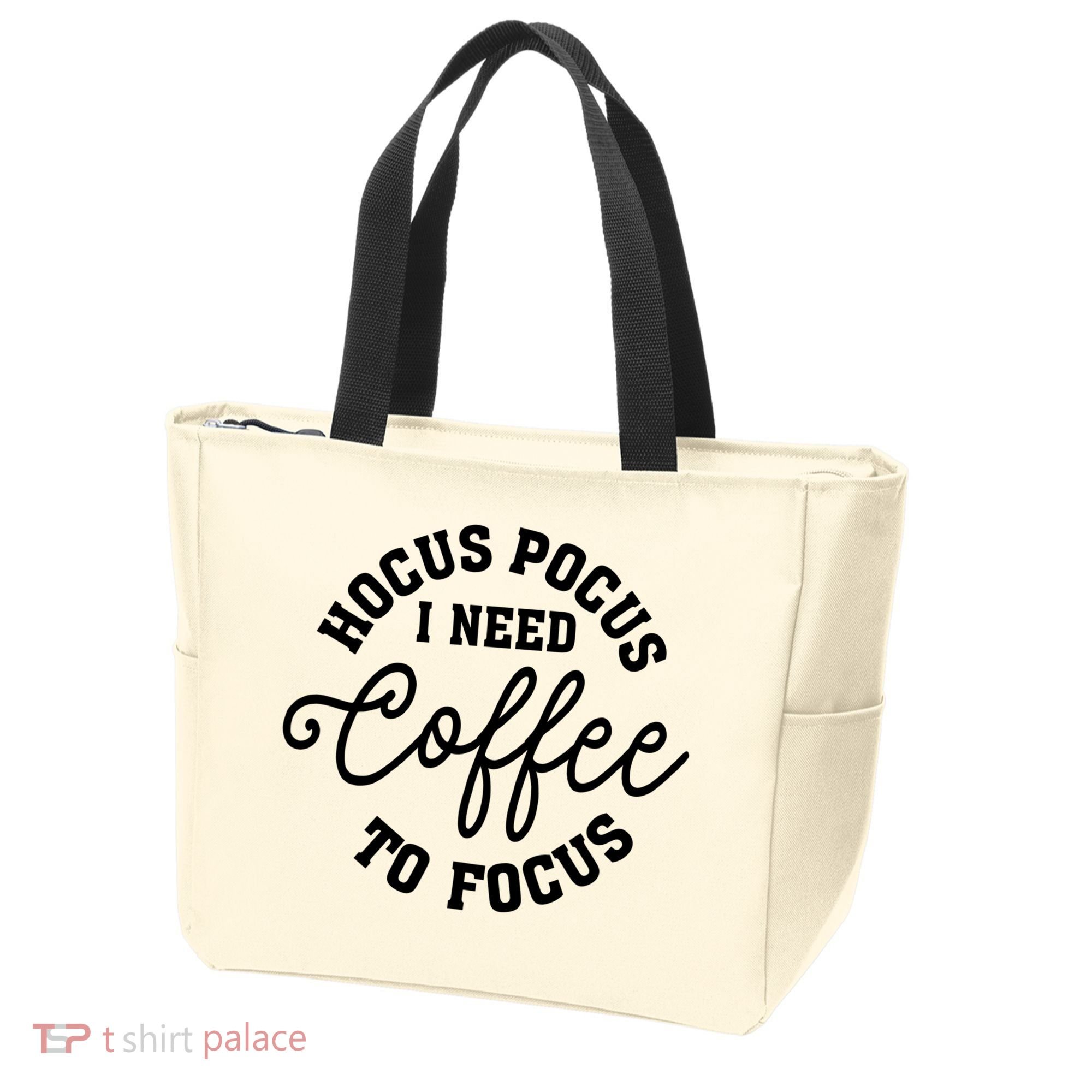 Halloween Hocus Pocus I Need Coffee To Focus Tote Bag
