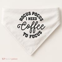 Halloween Hocus Pocus I Need Coffee To Focus USA-Made Doggie Bandana thumb 0